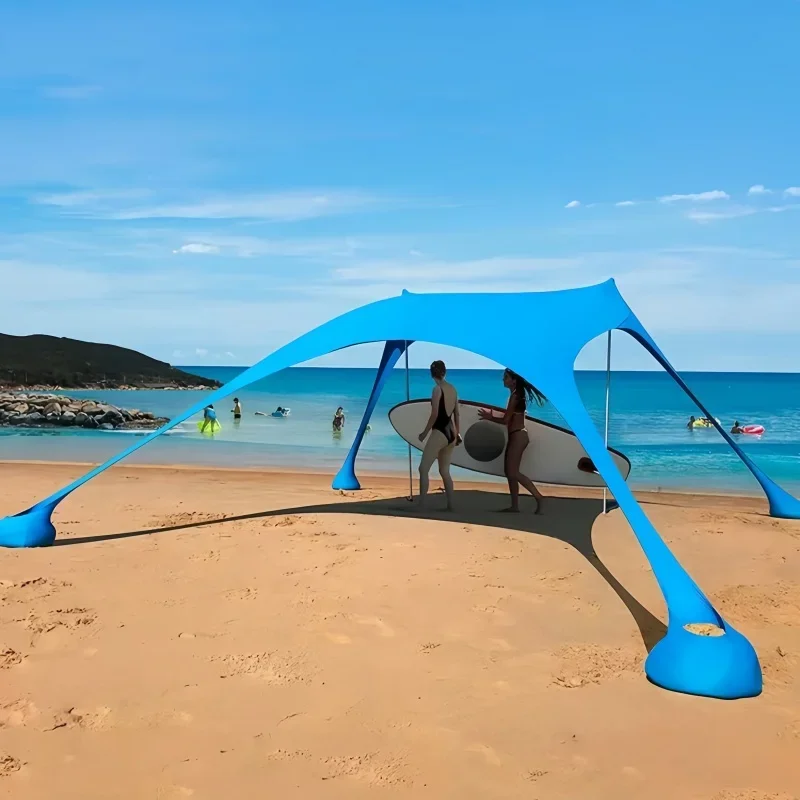 200*210*150CM Family Beach Tent Beach UV Protection Canopy Tent For 3-4 Person Outdoor Camping Wind Resistance Awning image 3