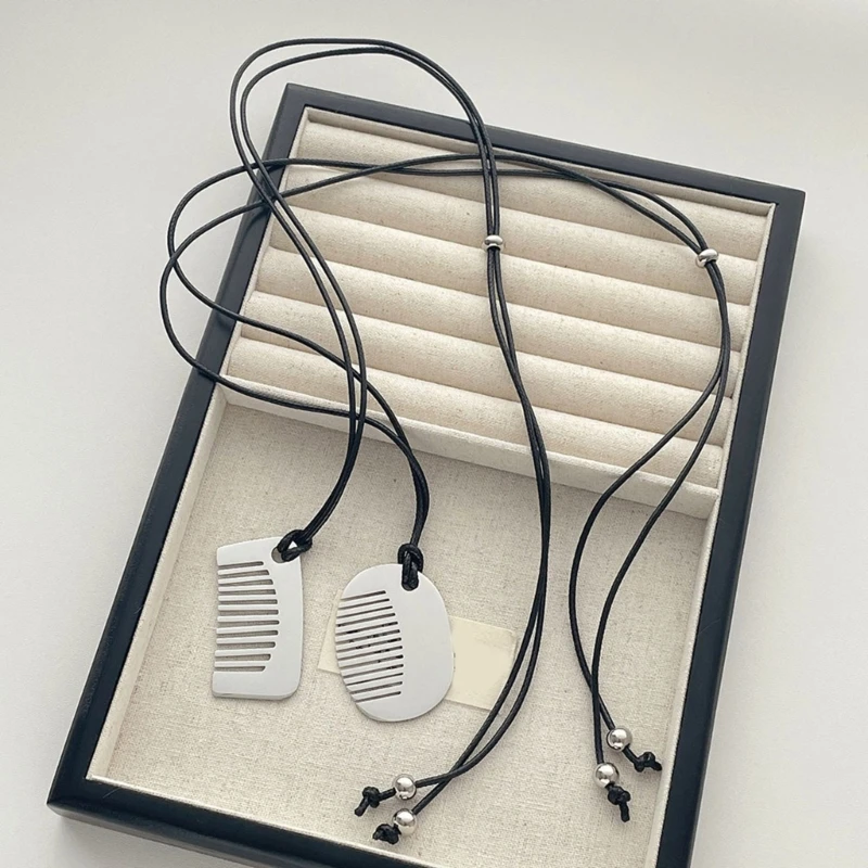 Versatile Sturdy Steel Comb Pendant Necklace Jewelry Accessory Portable for a Polished Look Daily Use Casual Wear Drop shipping