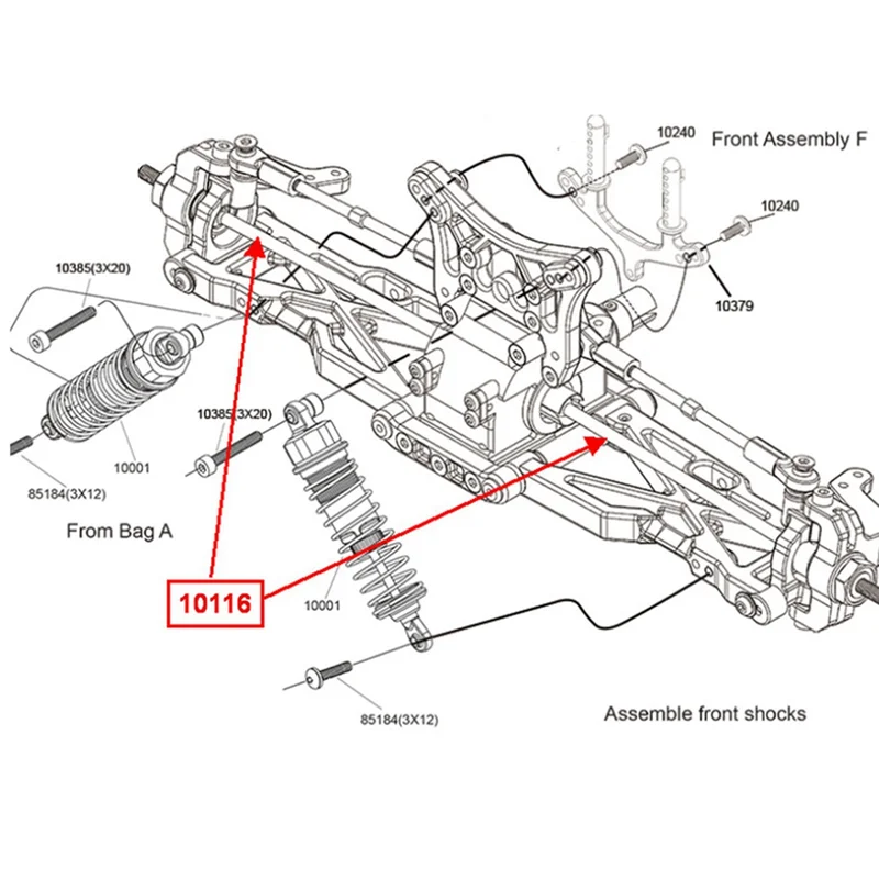 CVD anteriore per VRX Racing RC Car RH1002 RH1013 RH1011 RH817 RH818 RH1018 RH1019 RH816 RH1043 RH1045,Fit VRX 10116