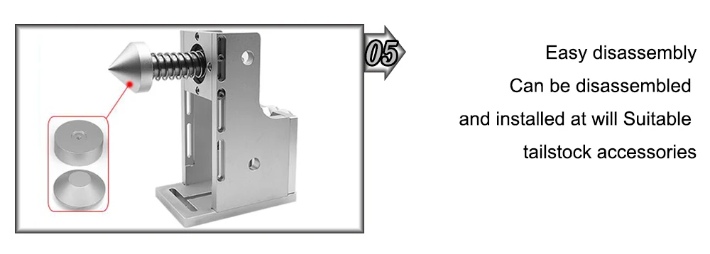 HUNST Drehachsen-3-Backen-Arbeitstischfutter D80A & Aktivierbarer Reitstock-Indexierkopf für CNC-Lasermarkier- und Graviermaschinen – Detail 6