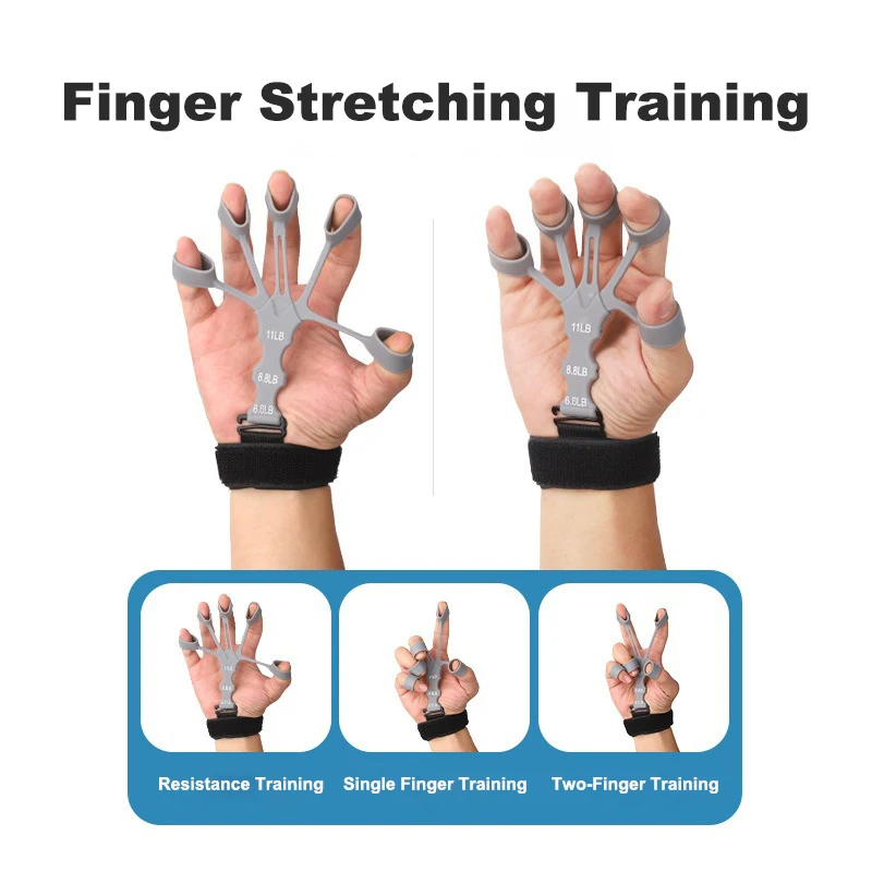 Silicone Finger Exerciser Hand Grip Training Wrist Strength Finger Flexion Extension Enhancer Five Finger Grip Strength Trainer