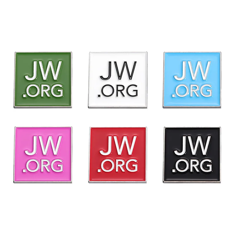 JW.ORG Icon Collect Brooch Enamel Pins Custom Creativity Squares Simple Patter Brooches Decor Backpack Lapel Badges Jewelry Gift