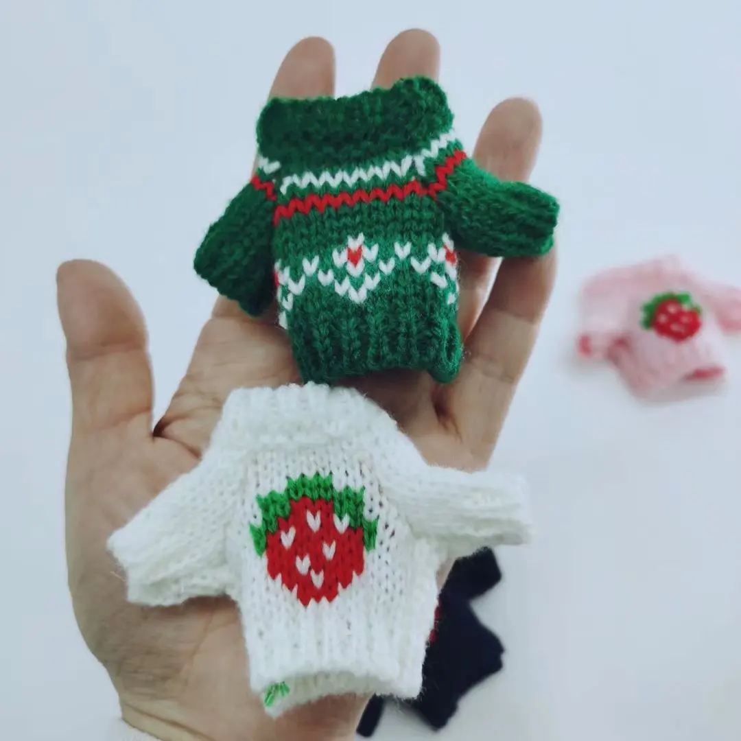 

Sweater Clothes for BJD Dolls 16cm White Red Green Christmas Style Clothes Suitable for Barbie Doll Accessories 1/12 Dolls