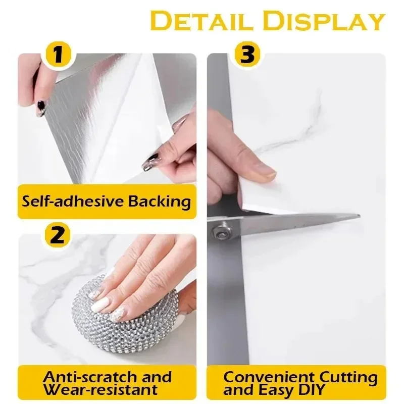 1 Roll Thick Foam Tile Wall Sticker Marble Self Adhesive Anti Oil Stain Wallpaper Kitchen Bedroom Interior Home Decor