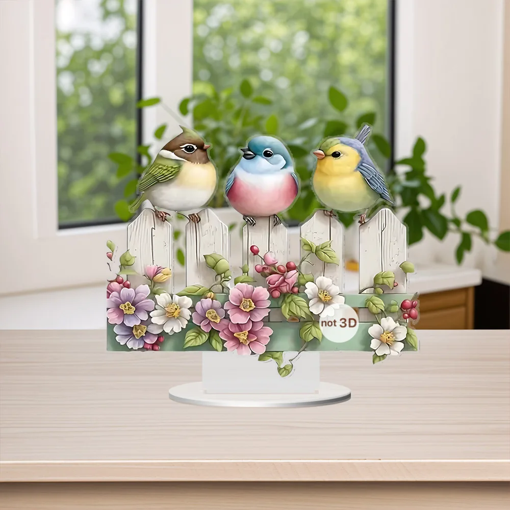 

New spring branches, birds, colorful birds, plaques, potted plants, window ornaments