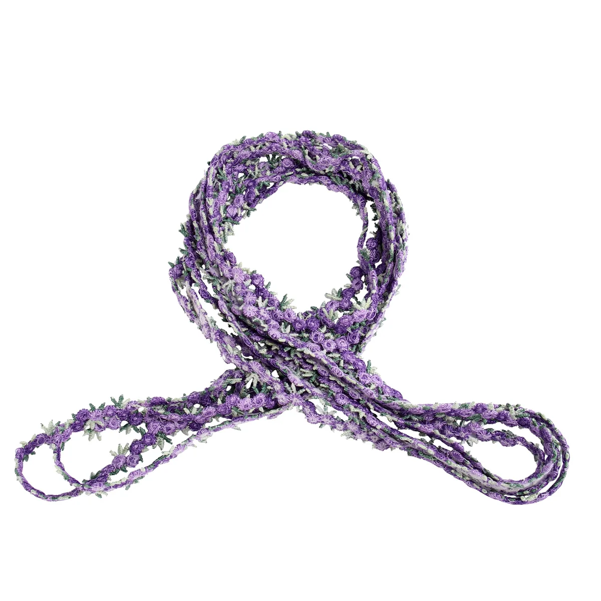 

4.5m Purple Rose Lace Trim Floral Ribbon Wedding Appliques DIY Sewing Craft Table Setting Bouquets Rose Trim Floral Ribbon