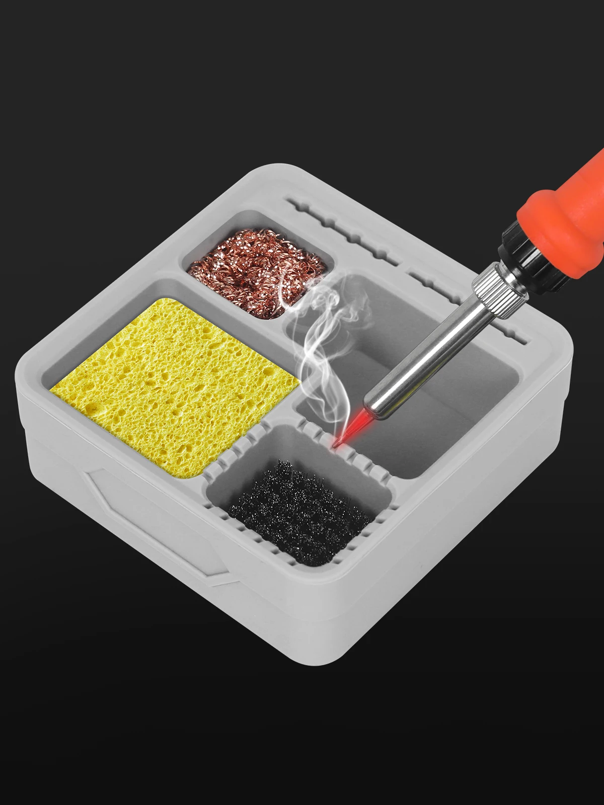 Toolour pointes de fer à souder outil de nettoyage brosse en acier/éponge/fil de cuivre tête de soudage étain scories enlever outil de nettoyage Silicone