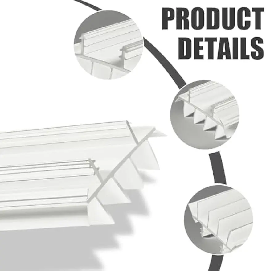 Weiße PVC-Türbodendichtung mit Vinylflossen, 36" Länge, 1,75" Breite, Kerf-Stil, Wetterschutz für 7/8" Lücke (4er-Pack)