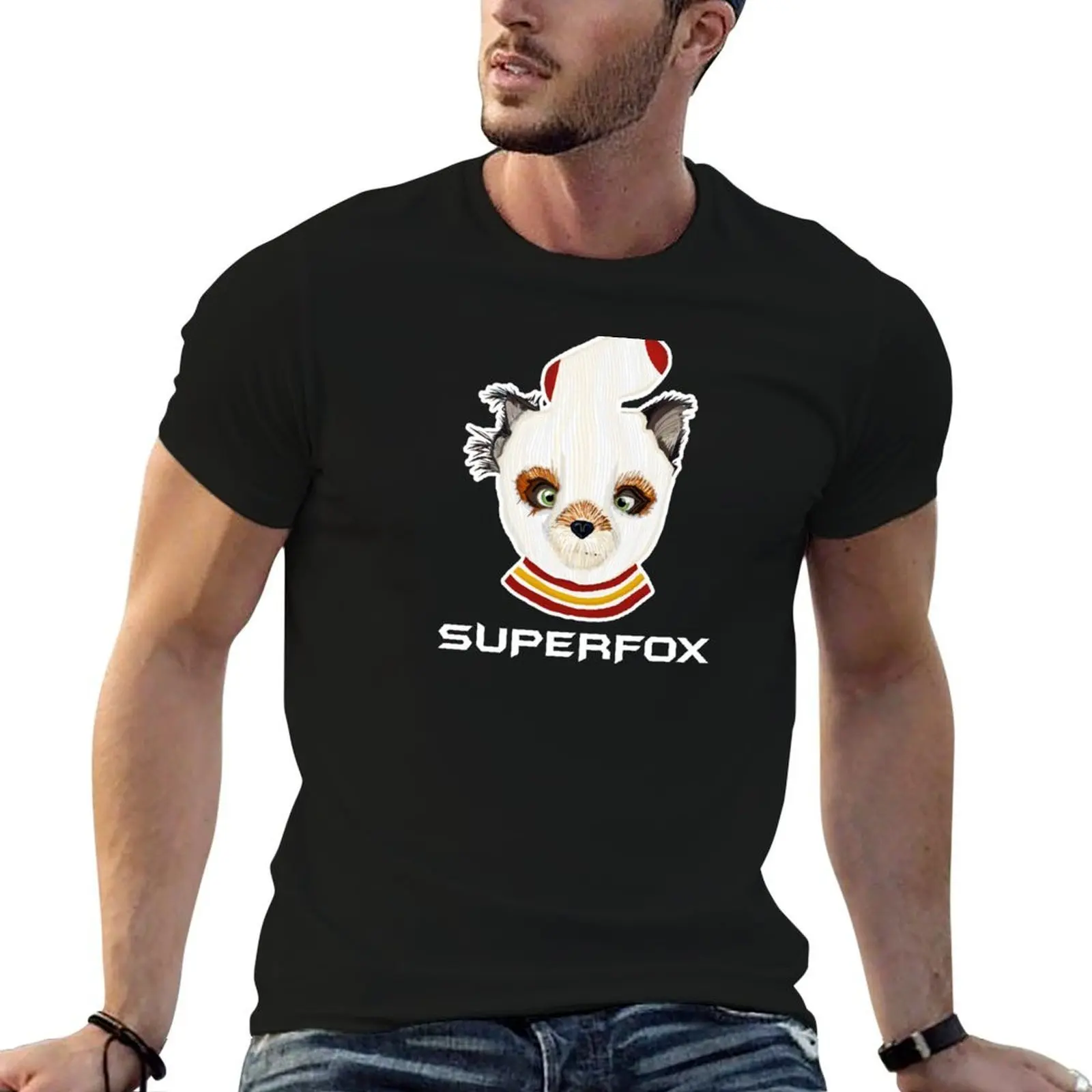 

Fantastic Mr Fox - Ash - Superfox T-Shirt g man t shirts for men cotton tshirt 100% essential t shirt T-shirt