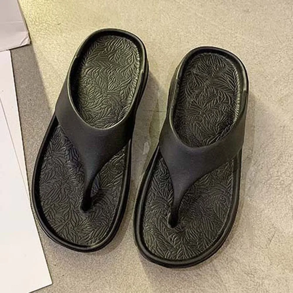 

Sandal Soft Sole Non-slip Flip Flops Thickened Solid Color EVA Slippers Stylish Resilience Outdoor Flip Flops Women