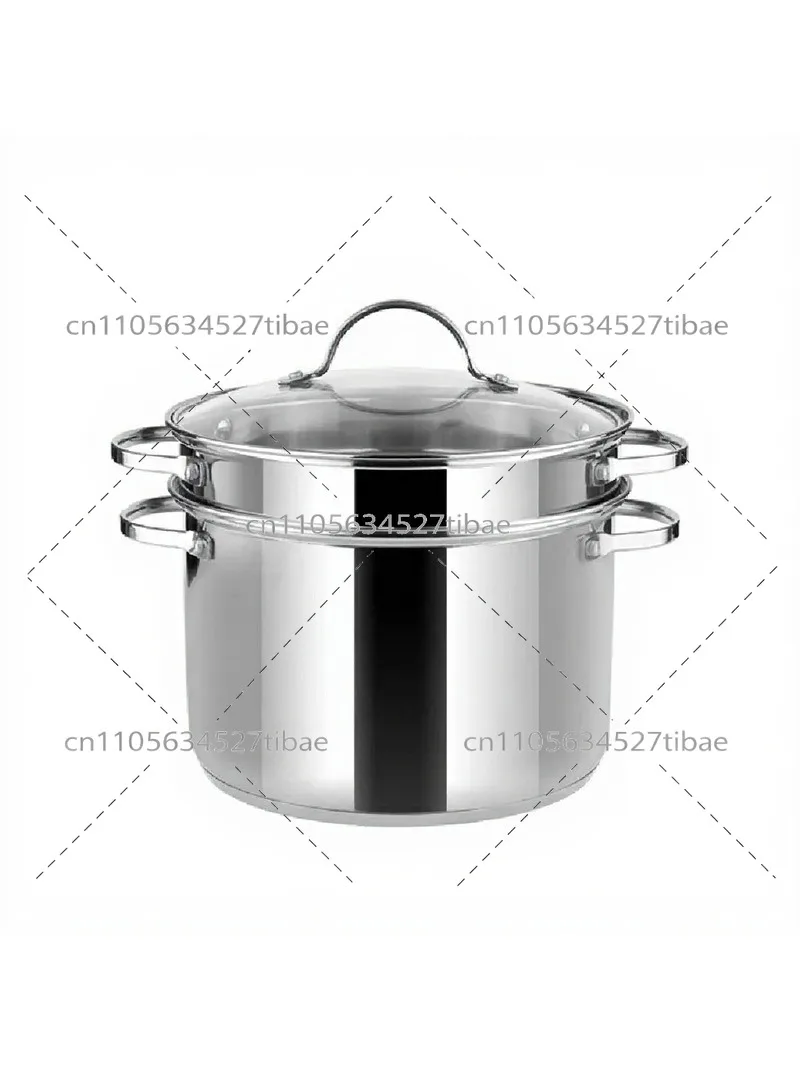 Stainless Steel Pasta Pot with Strainer Lid, 304 Food Grade Noodle Cooker Pot for Induction, Soup Stockpot for Kitchen Cooking