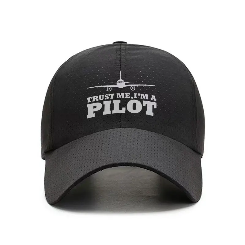 Trust Me Im A Pilot Quick Dry Breathable Baseball Cap Adjustable Aviation Dad Hat