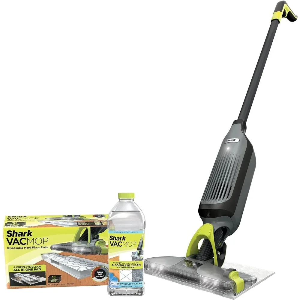 Vacuum Cleaners, Cordless Hard Floor Vac Mop with LED Headlights, 4 Disposable Pads & 12 Oz. Cleaning Solution, Vacuum Cleaners