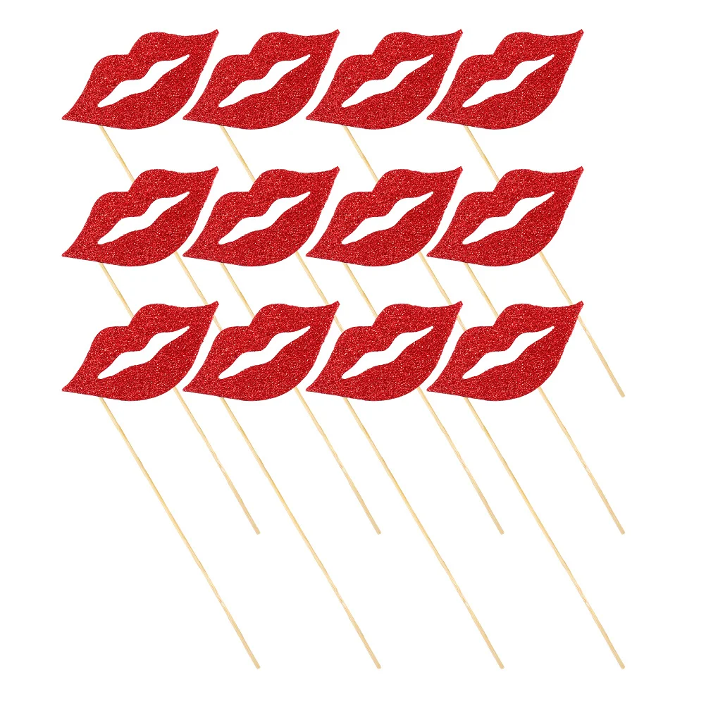 

40 set Photo Props Funny Party Decorative Lips Photo Props Set For Festival Birthday Gathering Lips Decor Supplies