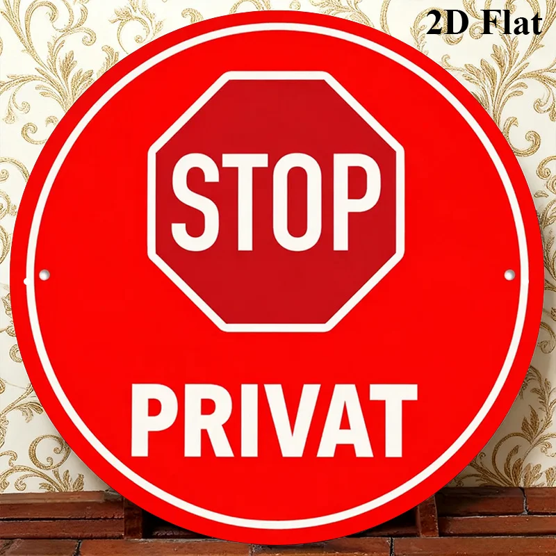 CIFBUY Vintage Stop Private Use Aluminum Wall Art Metal Sign Waterproof Wear Resistant Tin Plaque for Home Living Room Bedroom O