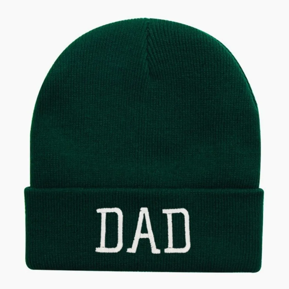 Minimal Parent Matching MOM DAD Beanie Hat Cuffed Style Soft Winter Skull Cap Stretchable Knit Beanie Hat Couple Gift