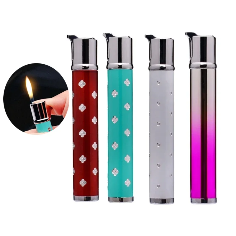 

New Windproof Mini Metal Lighter Fashionable Butane Inflatable Portable Lighter Cigarette Accessories Women's Smoking Gift