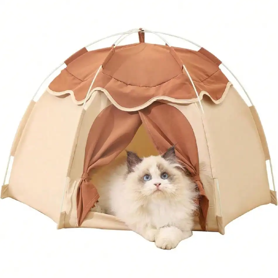 

Indoor Dog House,Kitten Tent Suitable For Samll Dogs,Pet Cute Cave Nest Dog Houses(Beige, Medium),28012157