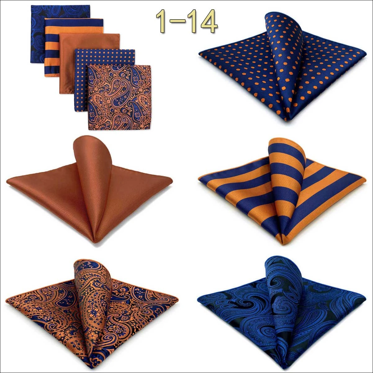 5 Pieces Mens Jacquard Pocket Square Set Multi Styles Handkerchief Suit Pocket Towel Hanky Vintage Business Accessories Gift
