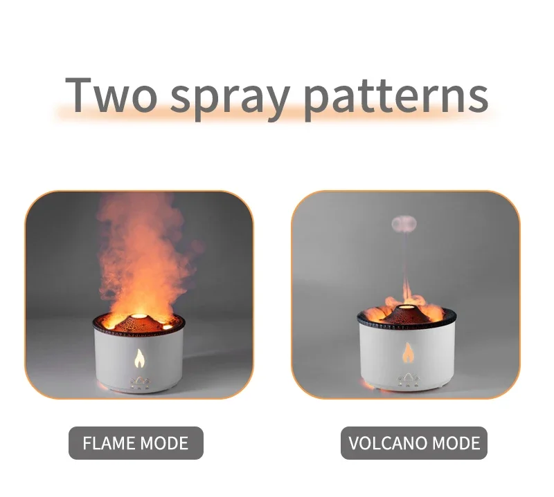 300ml Home Aroma Air Humidifier Electric Essential Oil Volcano Aromatherapy Jellyfish Flame Air Diffuser With Fire Light