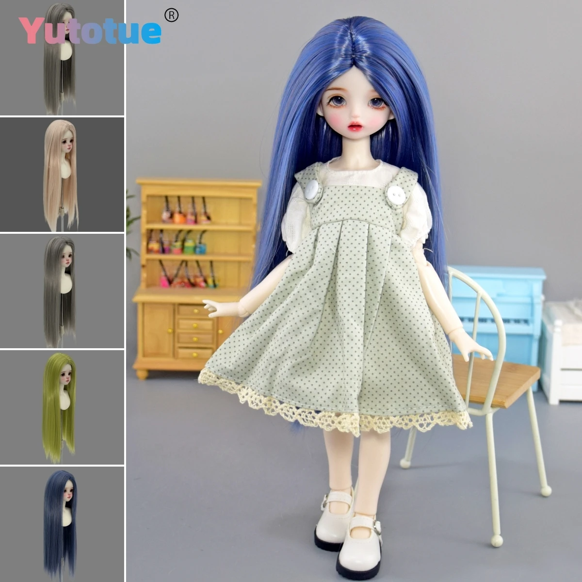 

Куклы Yutotue, длинные прямые волосы, парики для 1/3 1/4 1/6, кукла BJD, модная игрушка-кукла, сделай сам, мягкий длинный парик