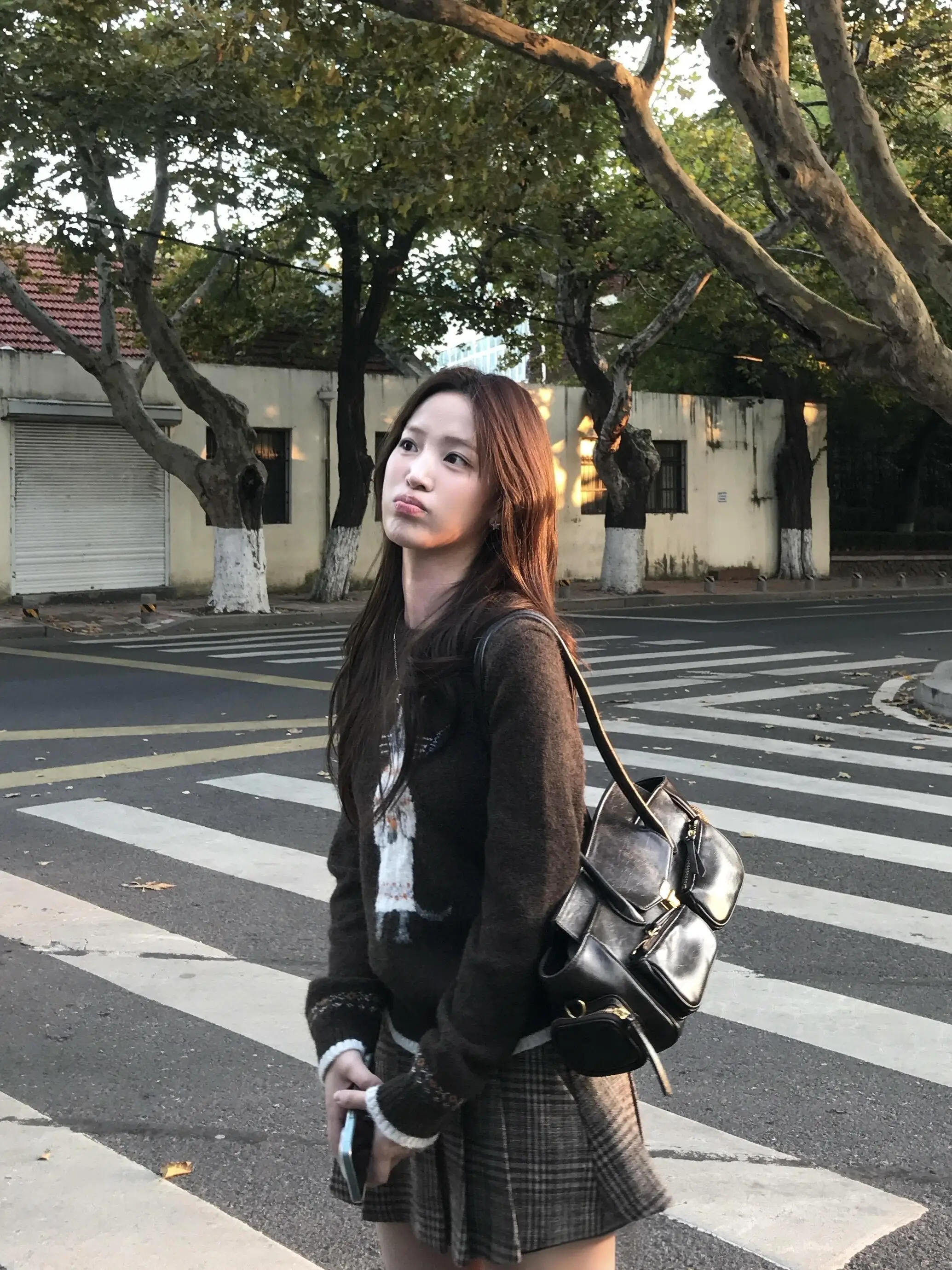 American Retro Plaid Woolen Skirt Half-length Women's Autumn Winter New Style Casual A-line  Skirt City Commute Wear