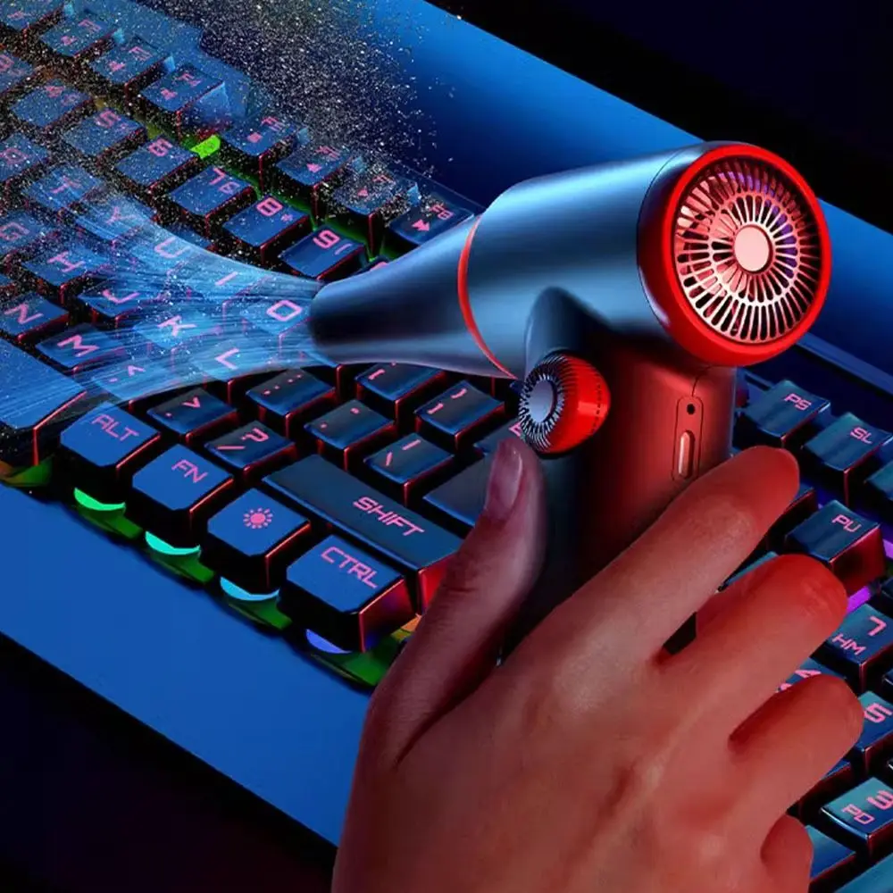 100500 دورة في الدقيقة منفضة الهواء الكهربائية اللاسلكية متغيرة السرعة منفاخ الهواء قابلة للشحن تدفق الهواء قوي أداة غبار صغيرة #4