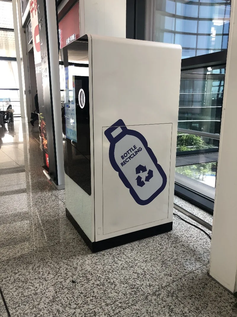 Reverse Vending Machine for Plastic Water Bottle and Aluminum Can Recycle