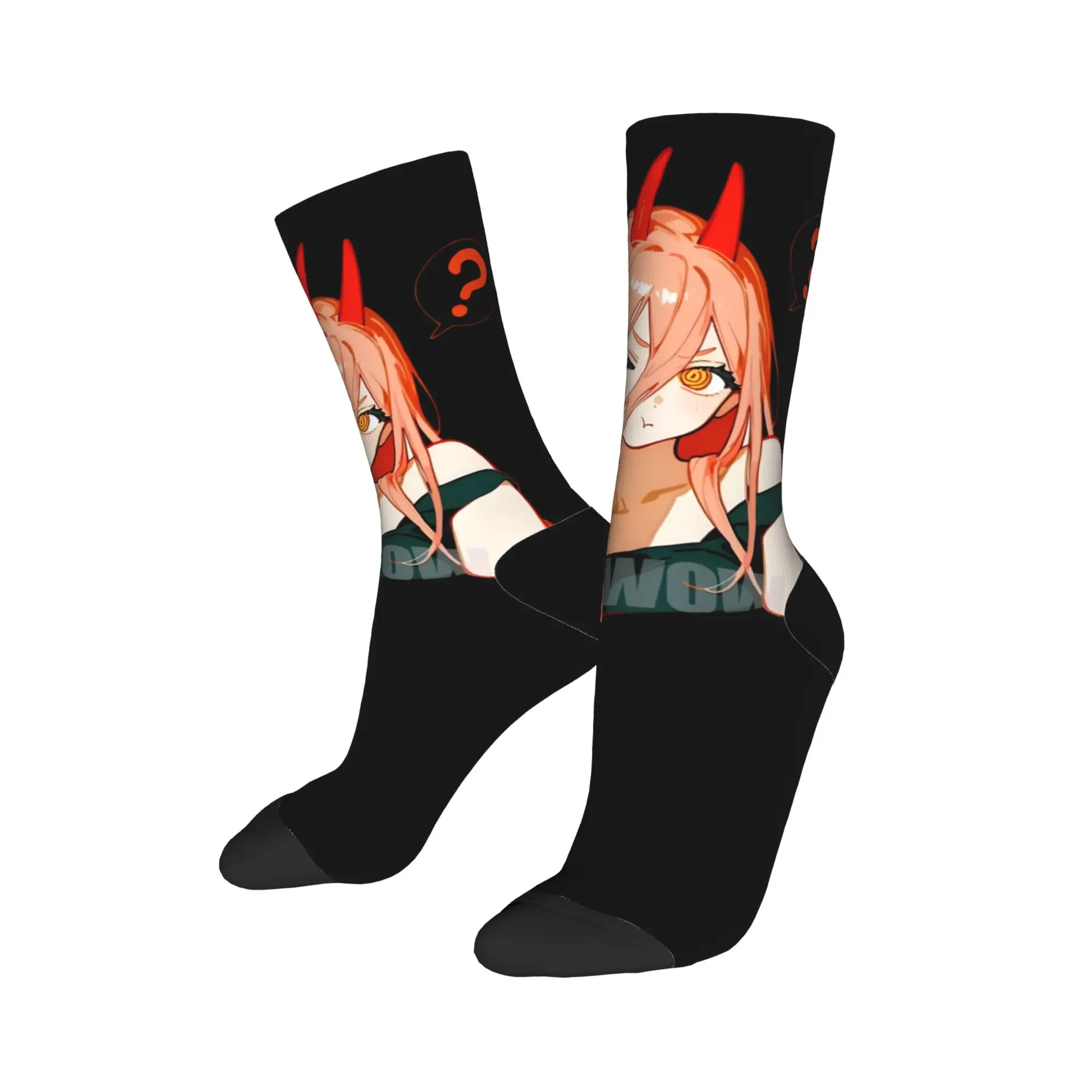 Chainsaws Man Socks Spring Mark power  Stockings Novelty Adults Men Quality Socks Graphic Cycling Non Skid Socks