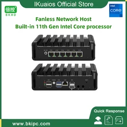 IKuaiOS Fanless High Performance Host Built-in Intel 11th Gen CPU 6x2.5G Ethernet Compatible Pfsense ESXi PVE G31 1449NP 6L