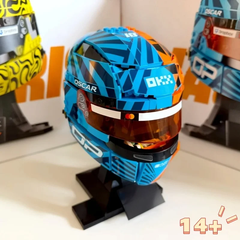 En stock – Jouets créatifs : Casque de pilote de course classique, modèle 793 pièces, blocs de construction à assembler pour adultes – Cadeaux de vacances et d'anniversaire