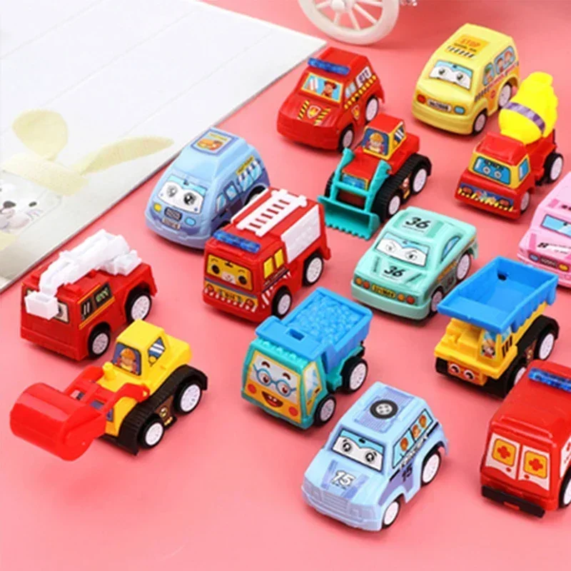 Model Car Toy, Pull Back Car Toys, Engineering Vehicle Fire Truck Inertia Vehicles for Children Kids Gift, Mini Diecasts Cars