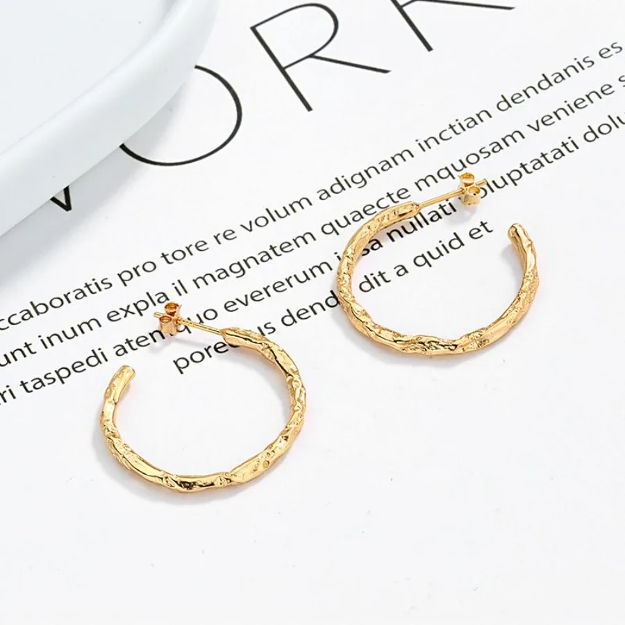 

Серьги-гвоздики из стерлингового серебра S925 с золотой оловянной фольгой
