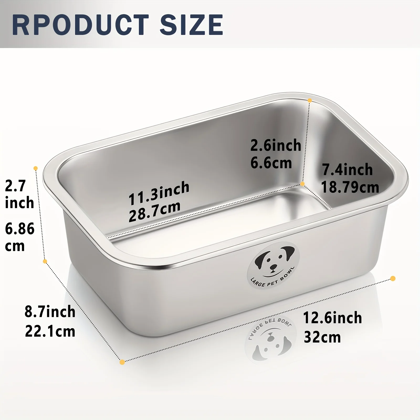 Dog Bowl For Large Dogs, High Capacity Metal Dog Food Bowls, Large Capacity: The stainless steel metal dog bowl