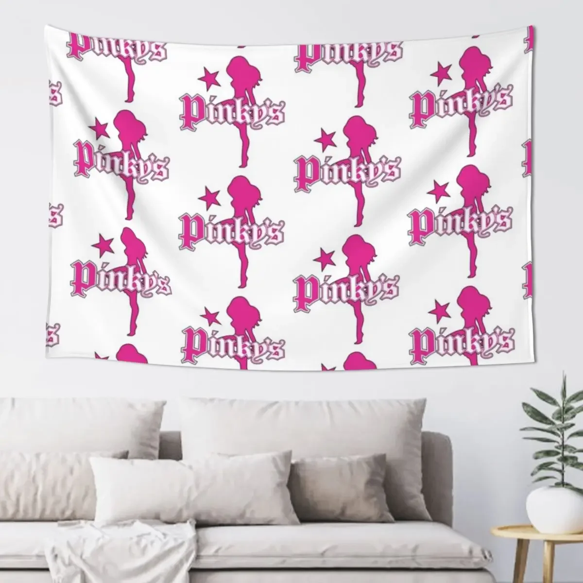 Pinky's Cabaret Bar Girl Logo Tapestry Home Decorating Aesthetic Room Decor Tapestry