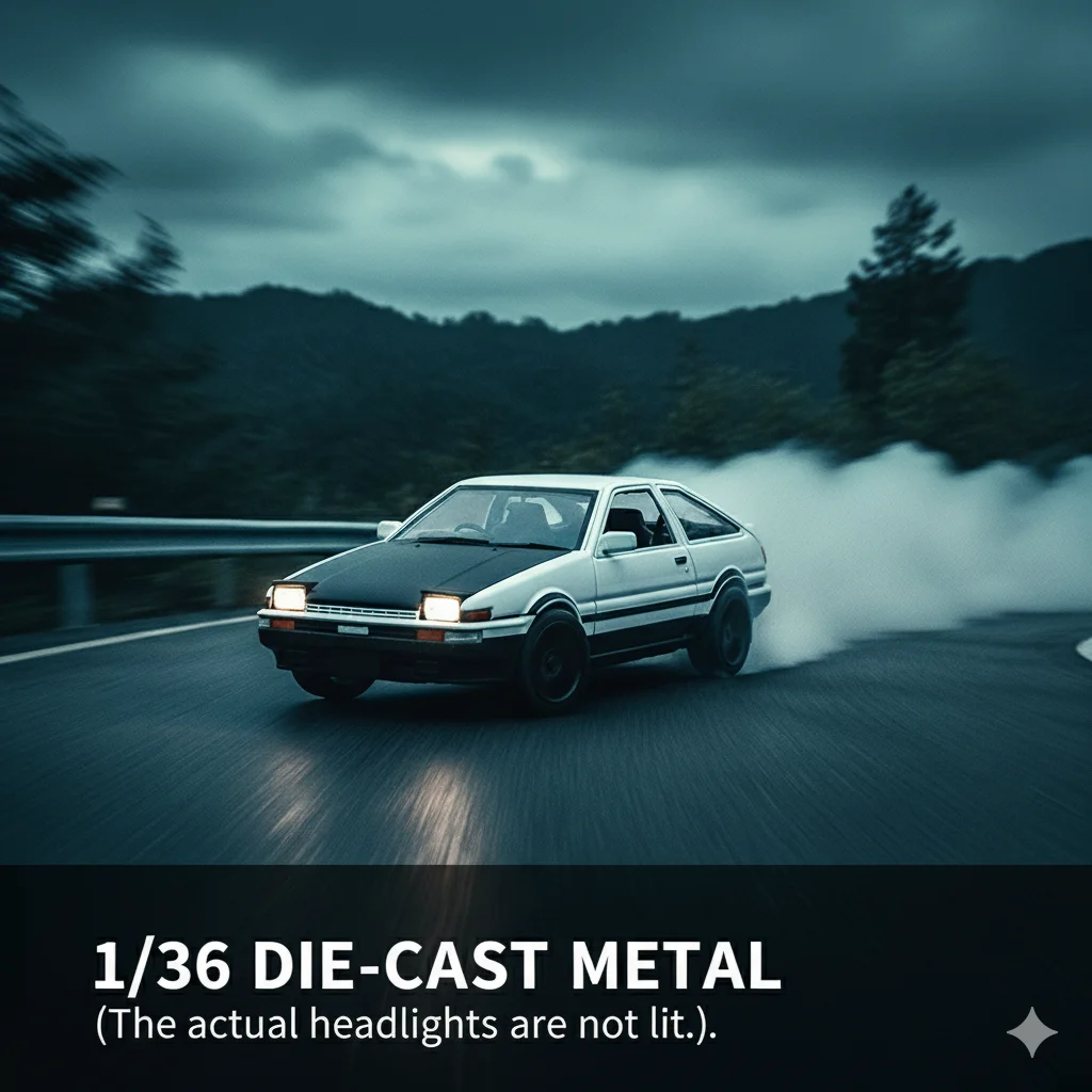 (Encíado) 1:36 coche en miniatura de aleación de metal Takumi Fujiwara Toyota AE86 inicial D extraíble adornos de coche colección juguetes para niño