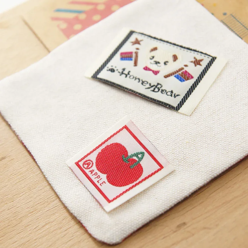 Handmade cloth folding apple bear boy cloud cute decorative label fabric sewing DIY accessories embroidery