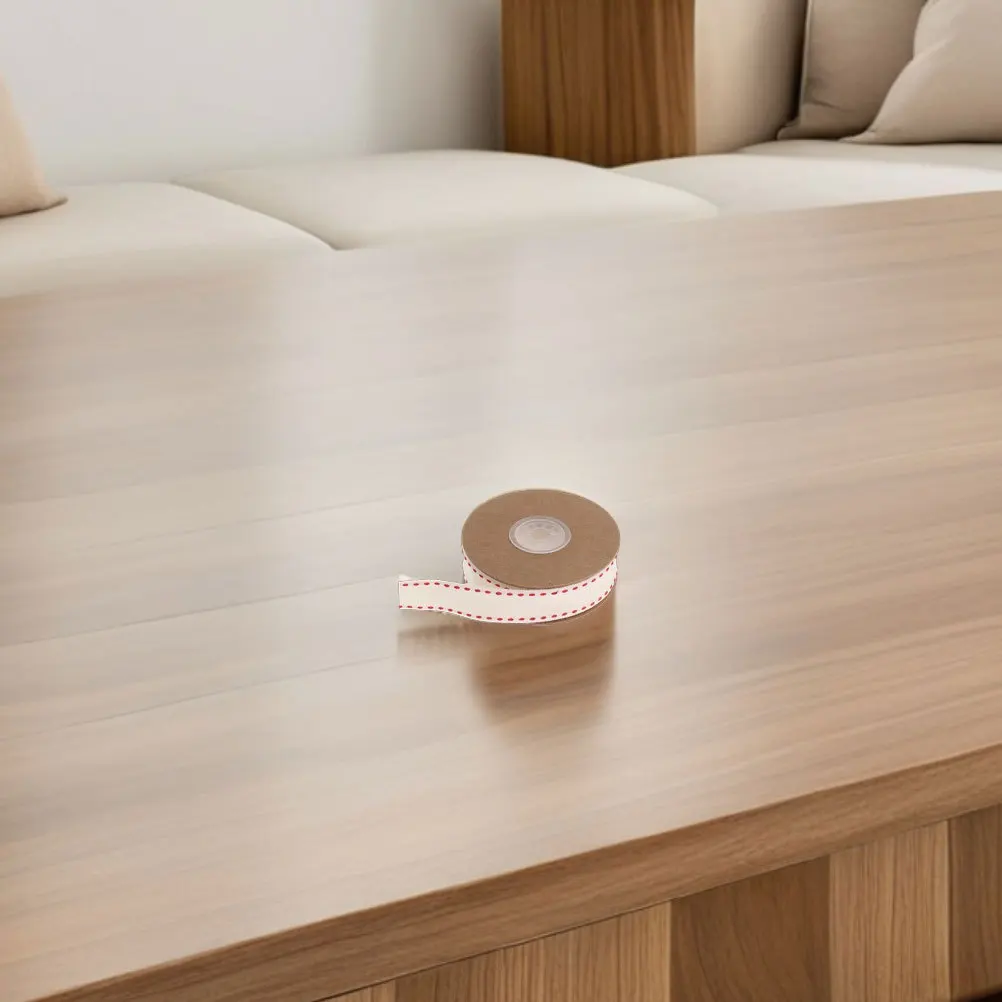 

2Pcs Cotton Ribbon Roll Thick Dashed Stitched 2cm Wide Striped Ribbon for DIY Craft Wrapping Bow Making Hair Accessories