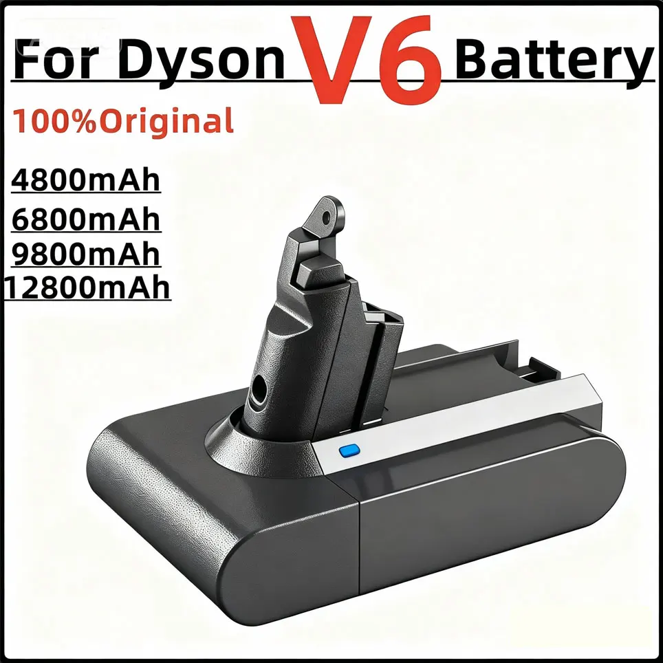 Batterie Li-ion 12800mAh 21.6V pour aspirateur Dyson V6 DC58 DC59 DC61 DC62 DC74 SV09 SV07 SV03 965874-02
