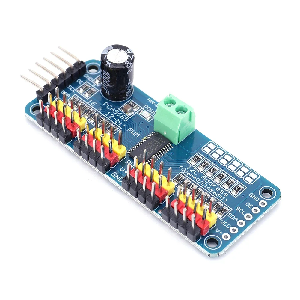 1-10 sztuk PCA9685 kontroler Robot interfejs IIC 16-kanałowy 12-bitowy płyta sterownicza serwosilnik PWM dla robota Arduino/Raspberry Pi