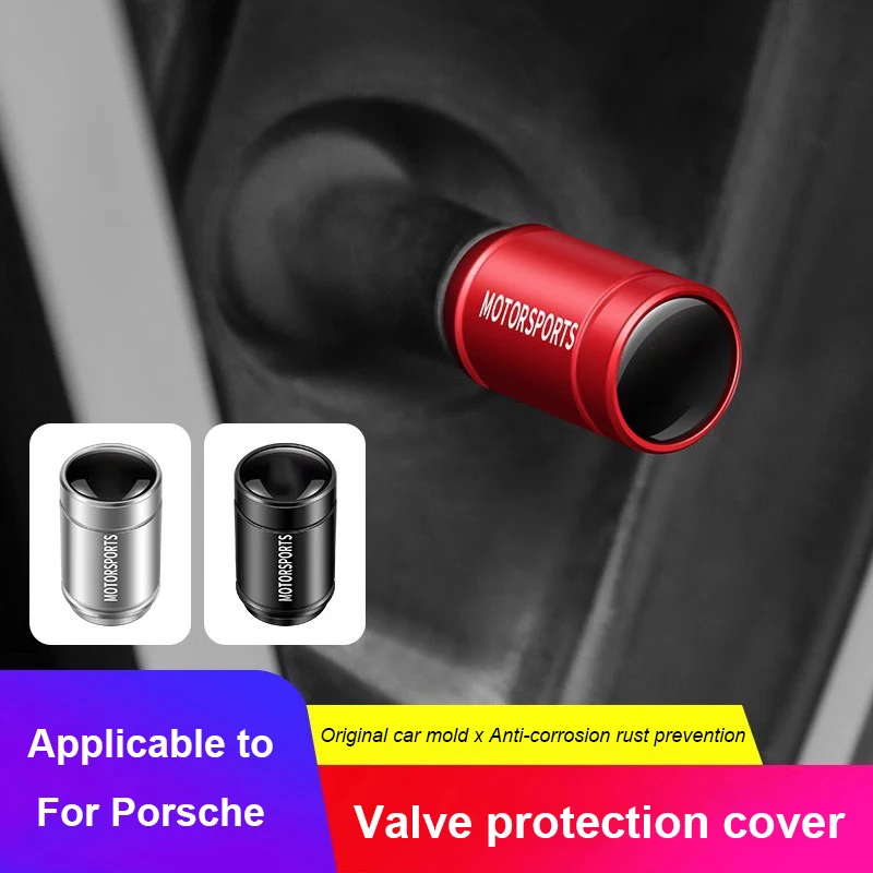 

Car Wheel Tire Valve Protection Cover Caps Tyre Stem Airdust Waterproof For Porsche Cayenne Cayman Panamera Macan 911 718 928