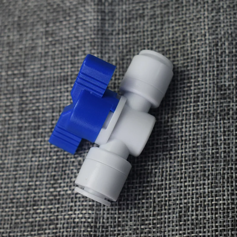 1pcs 1/4 inch OD Tubing&Hose&Pipe Use Inline Shut Off Ball Valve Plastic Quick Connect Fittings for Water Purifier RODI System