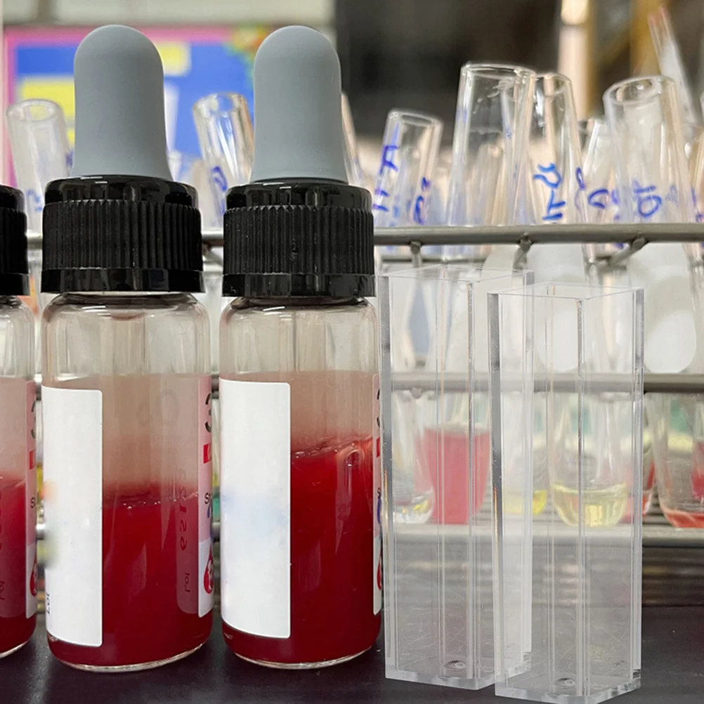 

8Pcs Plastic Cuvettes Mini Transparent Clear Professional Standard for Experiment Precise Accurate Laboratory Use