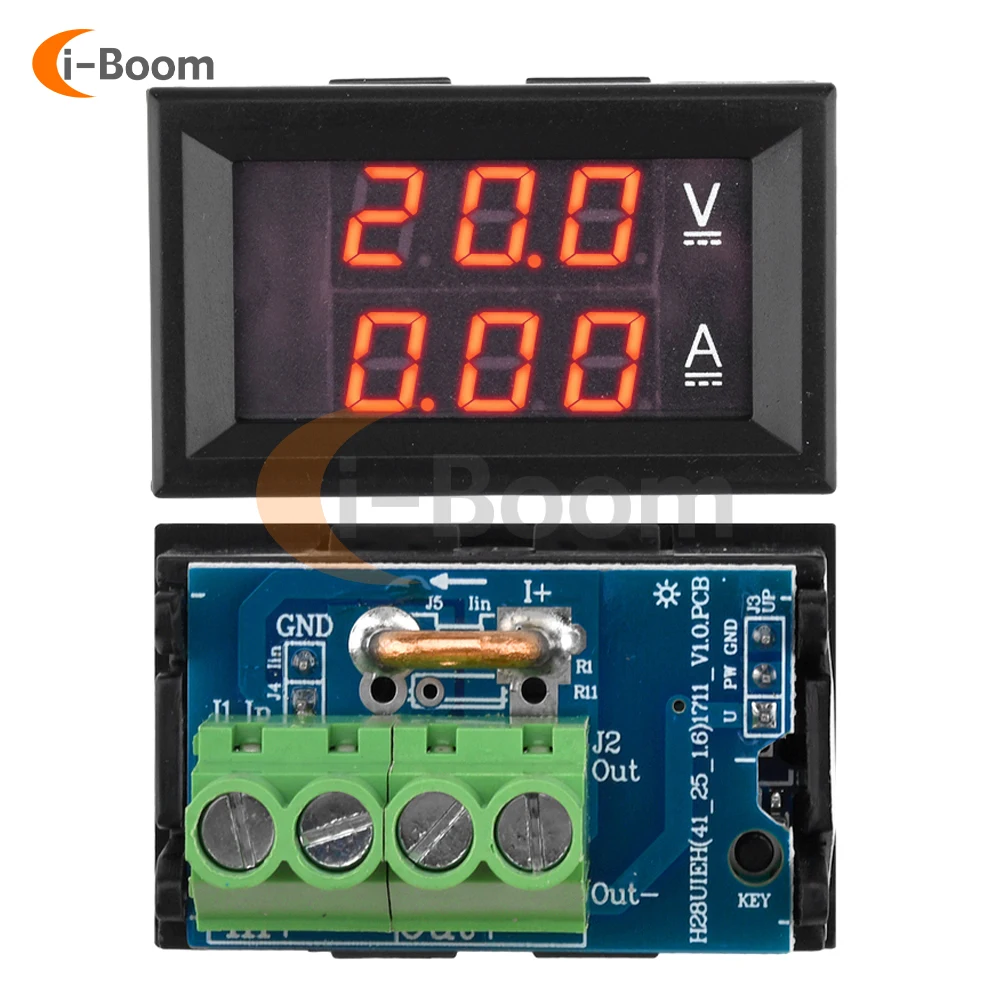 Amperímetro de Tensão com Display Digital Led Voltímetro de Alta Precisão Monitoramento em Tempo Real Instrumentos Elétricos Dc7v100v 20a 50a