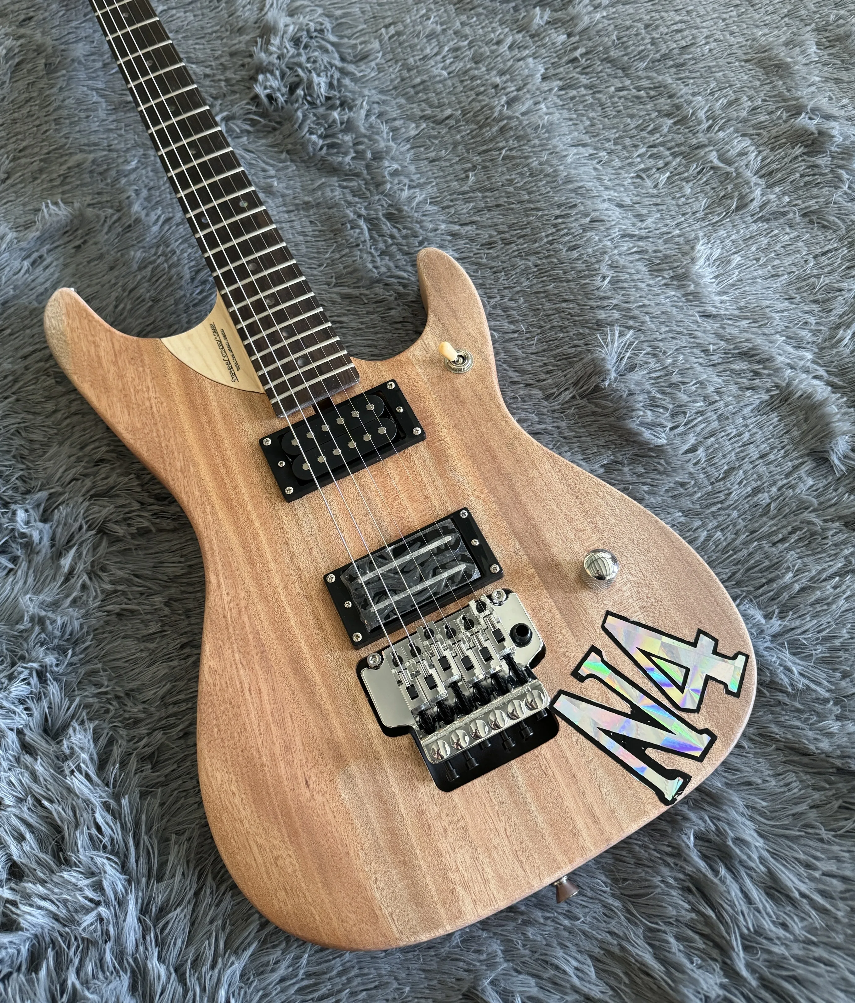 High quality electric guitar, Abalone Point inlaid maple neck, Floyd Rose Tremolo Bridge, Made in China, free shipping