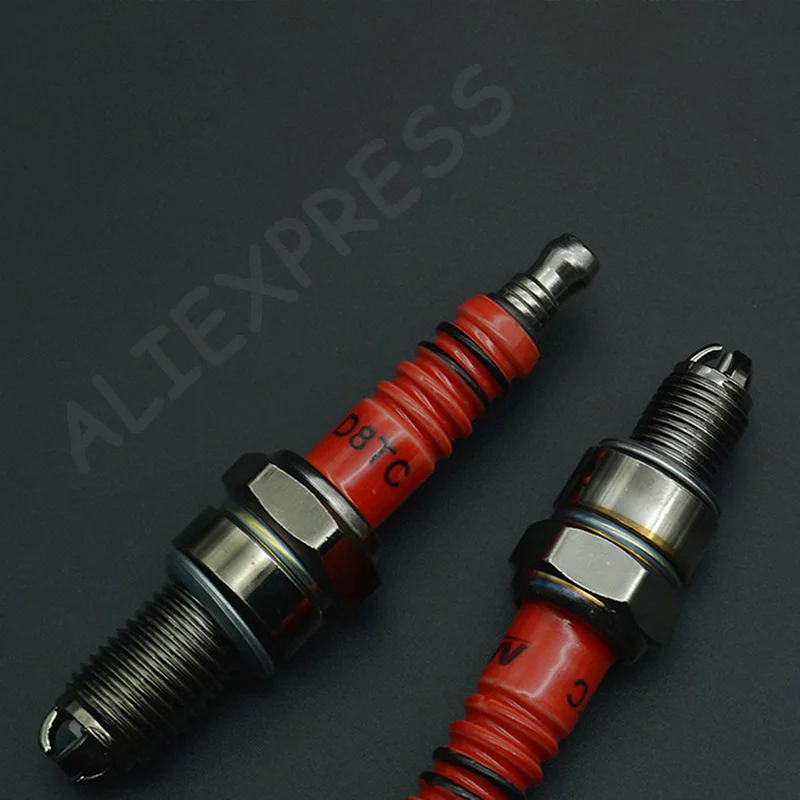 New New 10mm Motorcycle Iridium Spark Plug Three Jaw Three-Pole Energy-saving Spark Plug For A7TC D8TC 110 125 150 With Sleeve
