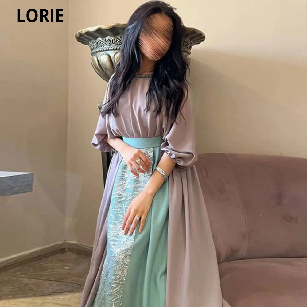 

LORIE Long A-line Evening Dresses High Neck Cape Sleeves Saudi Arabia Dubia Prom Formal Gowns Prom Party Dress Vestidos De Noche