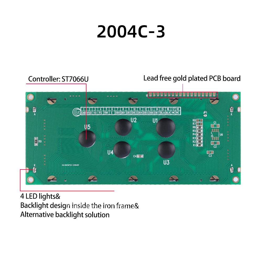 Magazyn fabryczny LCD2004 Moduł LCD 2004C3 Typ znaku LCM Pomarańczowe światło Czarne znaki Jakość eksportu