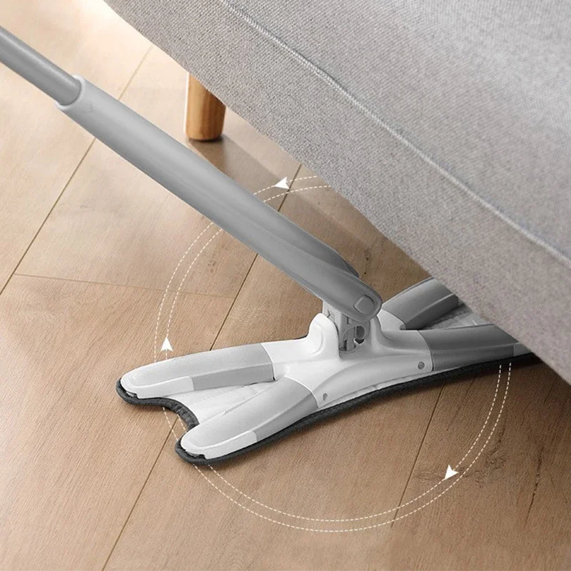

X-type Flat Floor Mop with Replace Cloth Heads Squeeze Mop Hand Wash Free Mop for Wood Tile Household Mop Home Cleaning Tools