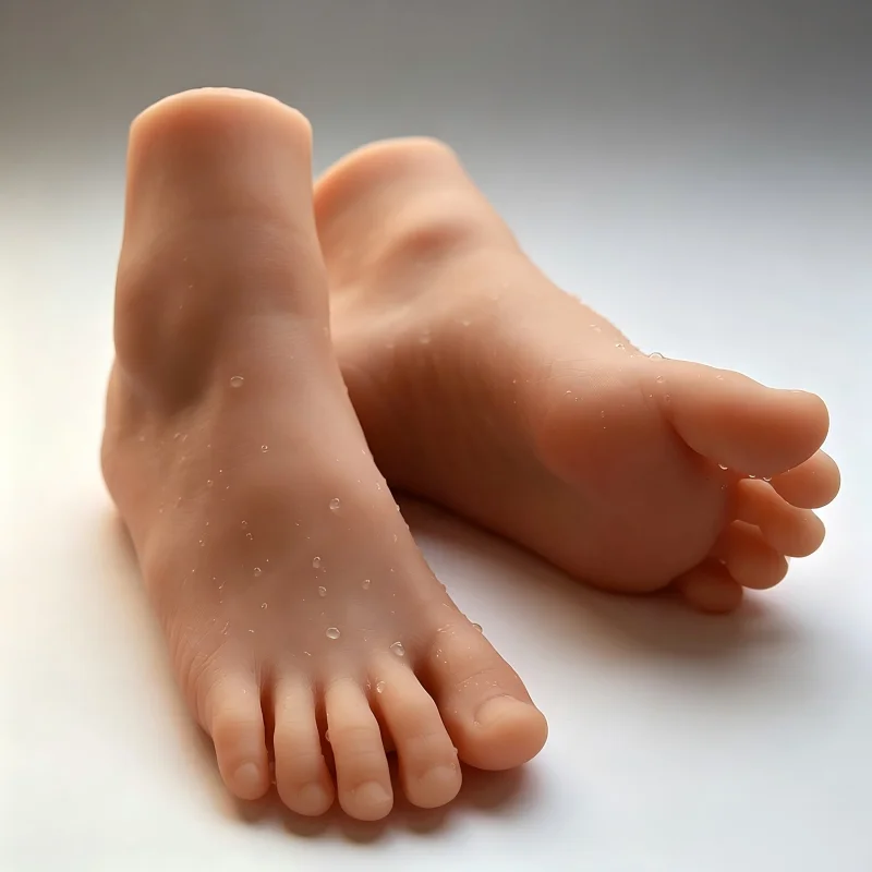 

Size 31 Small Feet Realistic Silicone Foot Model for Photography Fake Nail Art Display Showcasing Stockings Dark Color H3100
